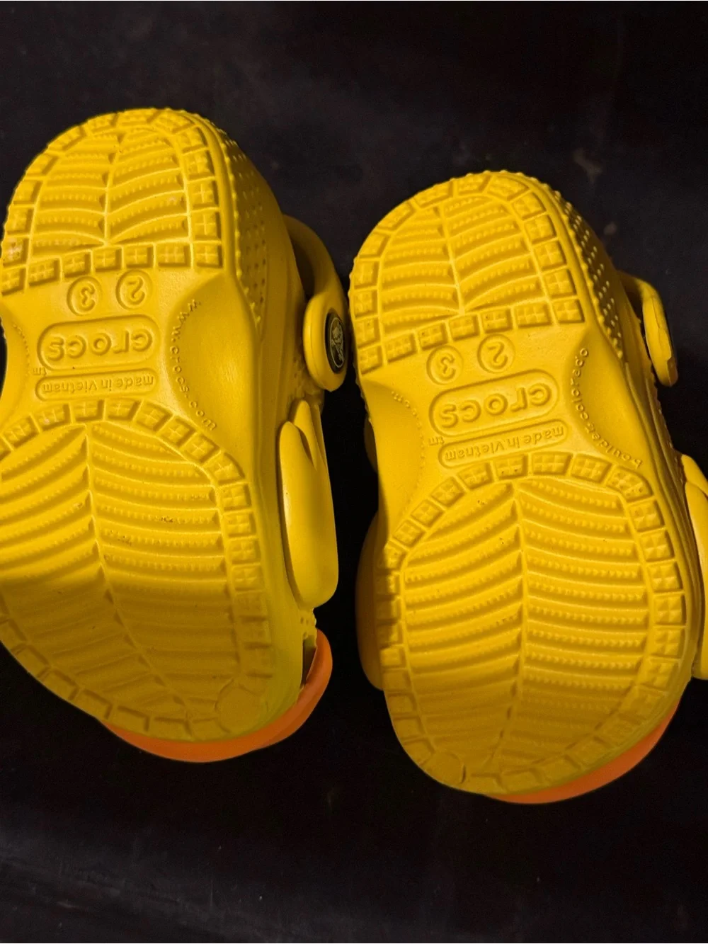 Baby CROCS  Yellow Duck Clogs with Orange Beak Accents